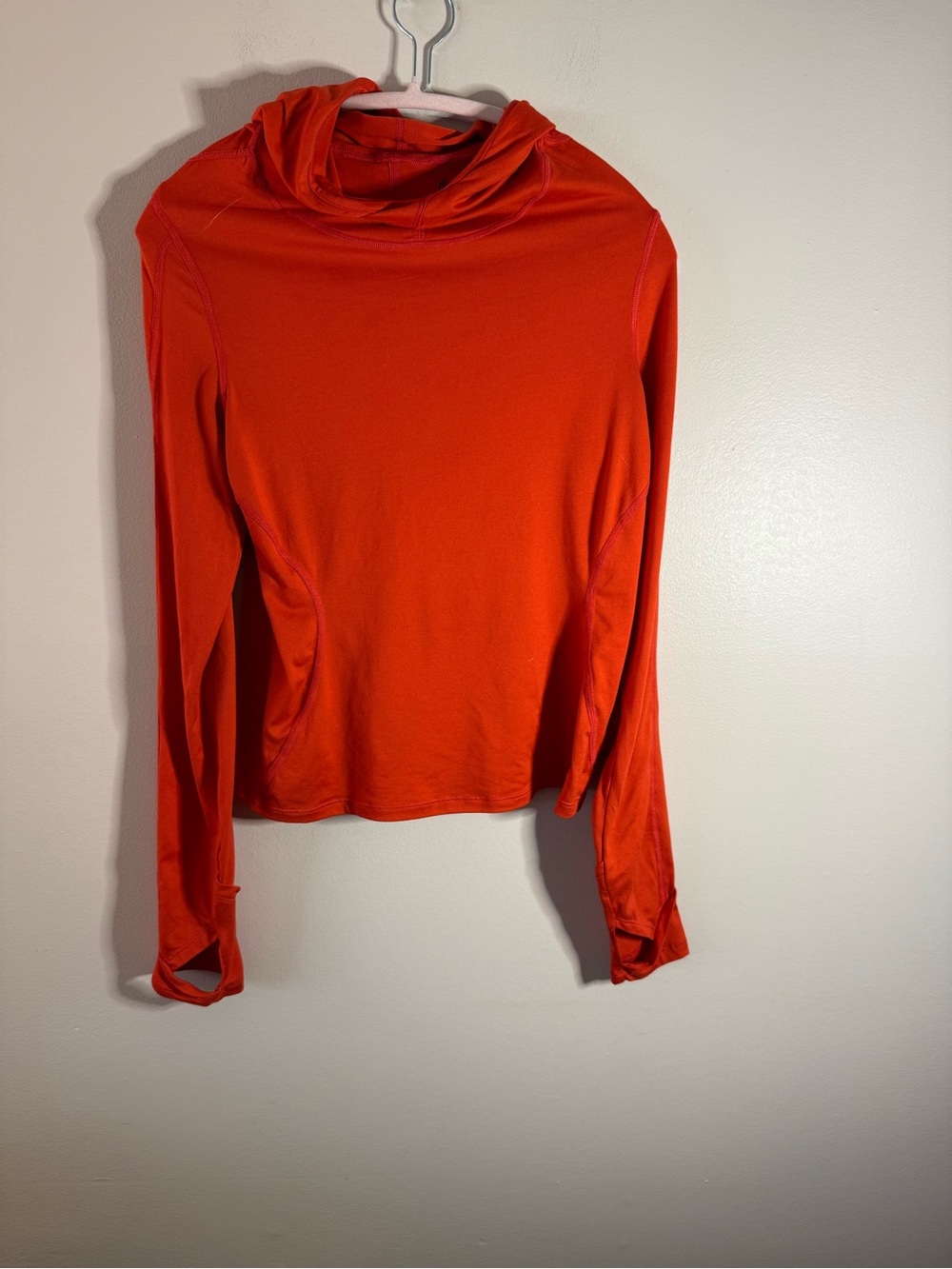 FP Movement by Free People Long-Sleeve Hooded Active Top in Red-Orange